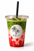Malkia Matcha fraise, matcha glacé et coulis de fraise, Malkia Bar, Malkia Club Kinshasa