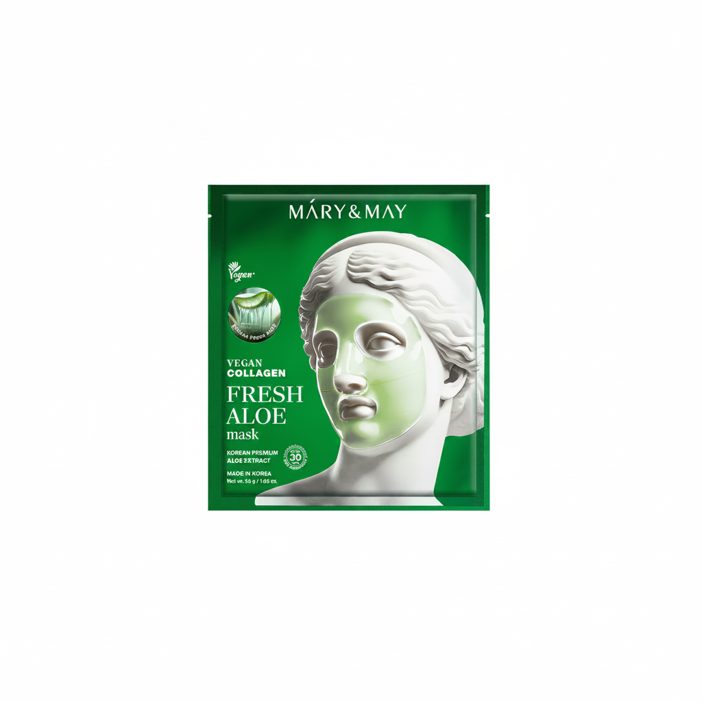 Mary&May - Vegan Collagen Fresh Aloe Mask 4pcs